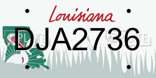DJA2736 Louisiana License Plate