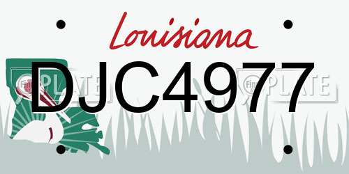 DJC4977 Louisiana License Plate
