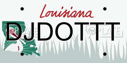 DJDOTTT Louisiana License Plate
