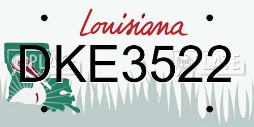 DKE3522 Louisiana License Plate