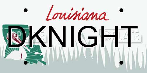DKNIGHT Louisiana License Plate