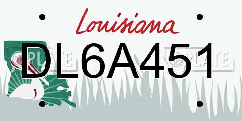 DL6A451 Louisiana License Plate