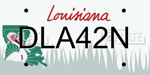 DLA42N Louisiana License Plate