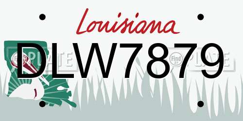 DLW7879 Louisiana License Plate