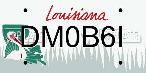 DM0B6I Louisiana License Plate