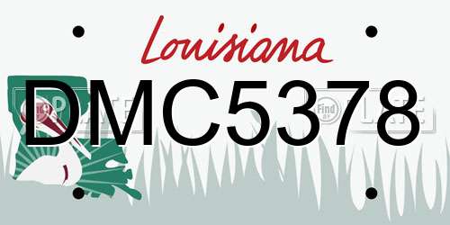 DMC5378 Louisiana License Plate