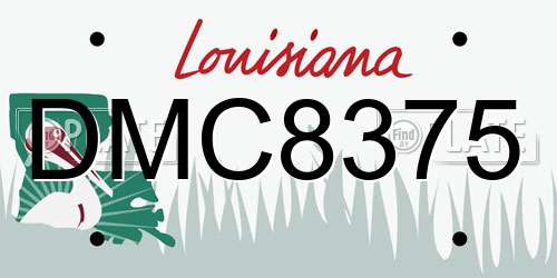 DMC8375 Louisiana License Plate