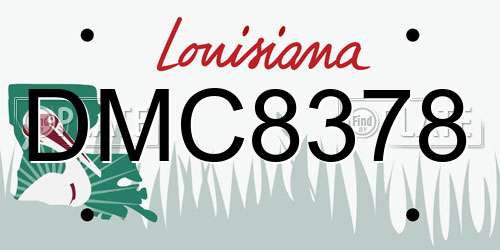 DMC8378 Louisiana License Plate