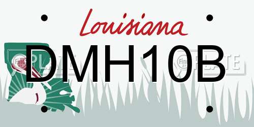 DMH10B Louisiana License Plate