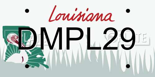 DMPL29 Louisiana License Plate