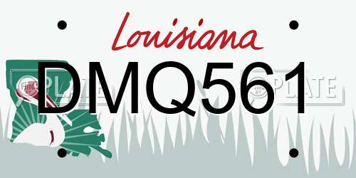 DMQ561 Louisiana License Plate