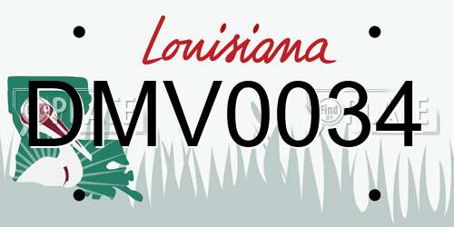 DMV0034 Louisiana License Plate