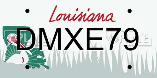 DMXE79 Louisiana License Plate