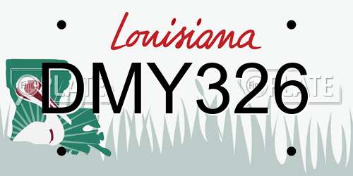 DMY326 Louisiana License Plate