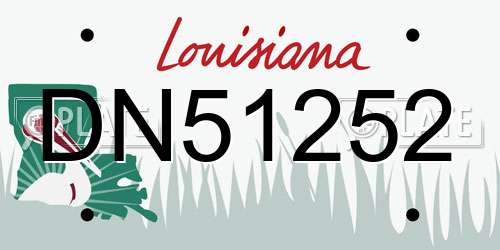 DN51252 Louisiana License Plate