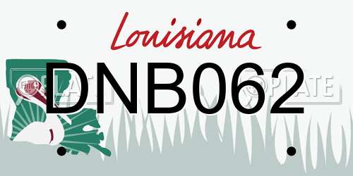 DNB062 Louisiana License Plate