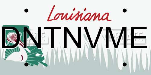DNTNVME Louisiana License Plate