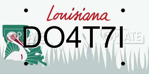 DO4T7I Louisiana License Plate
