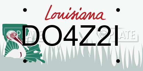 DO4Z2I Louisiana License Plate