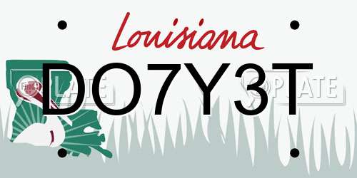 DO7Y3T Louisiana License Plate