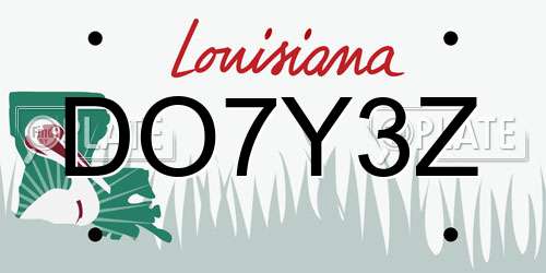 DO7Y3Z Louisiana License Plate
