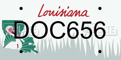 DOC656 Louisiana License Plate