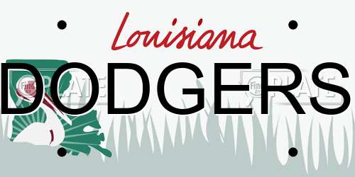 DODGERS Louisiana License Plate
