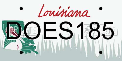 DOES185 Louisiana License Plate