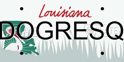 DOGRESQ Louisiana License Plate