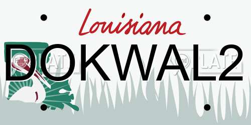 DOKWAL2 Louisiana License Plate