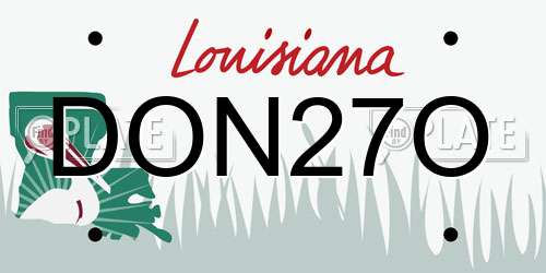 DON27O Louisiana License Plate