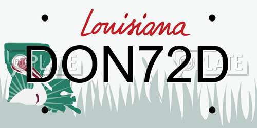DON72D Louisiana License Plate