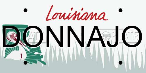 DONNAJO Louisiana License Plate