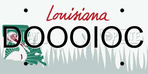 DOOOIOC Louisiana License Plate
