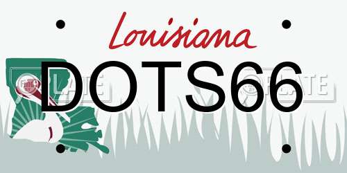 DOTS66 Louisiana License Plate