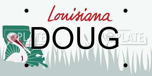 DOUG Louisiana License Plate