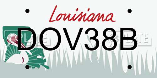 DOV38B Louisiana License Plate