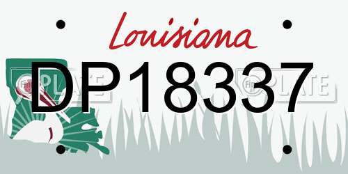 DP18337 Louisiana License Plate