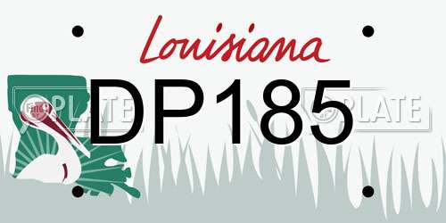 DP185 Louisiana License Plate