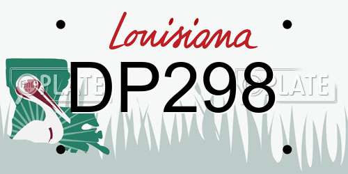 DP298 Louisiana License Plate