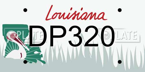 DP320 Louisiana License Plate