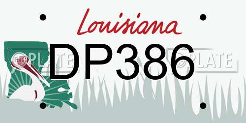 DP386 Louisiana License Plate