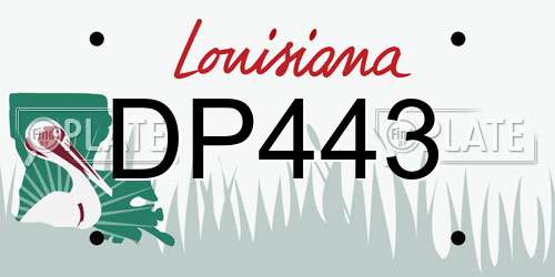 DP443 Louisiana License Plate