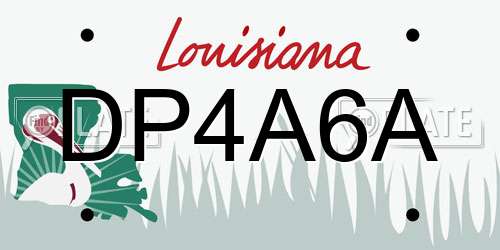 DP4A6A Louisiana License Plate