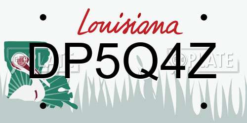 DP5Q4Z Louisiana License Plate