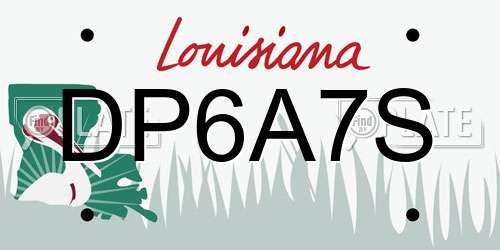 DP6A7S Louisiana License Plate