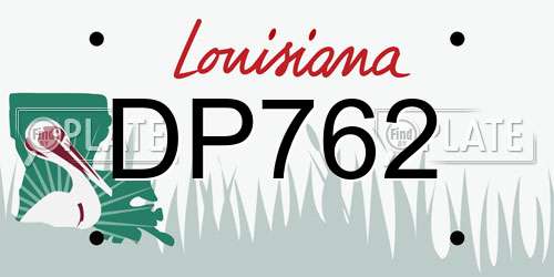 DP762 Louisiana License Plate
