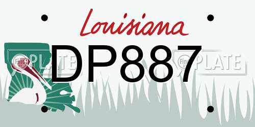 DP887 Louisiana License Plate