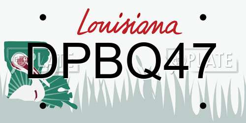 DPBQ47 Louisiana License Plate