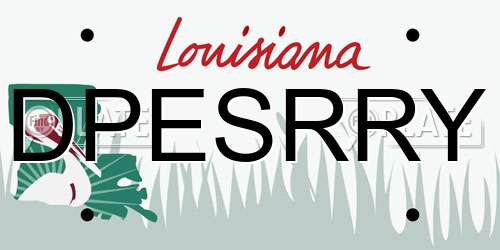 DPESRRY Louisiana License Plate